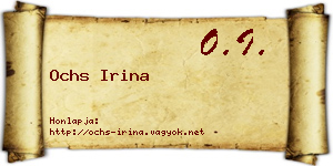 Ochs Irina névjegykártya